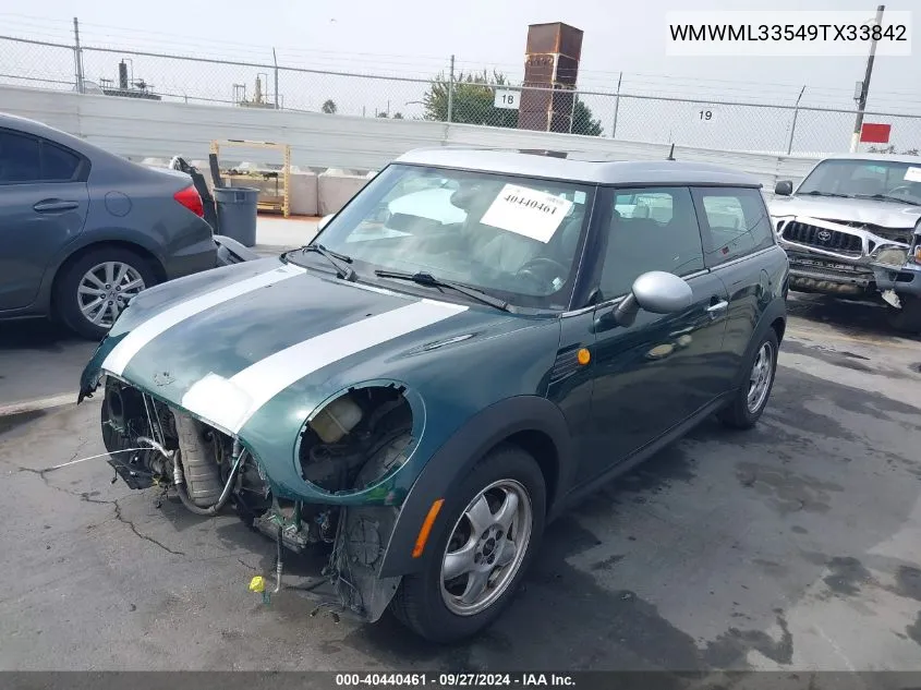 2009 Mini Cooper Clubman VIN: WMWML33549TX33842 Lot: 40440461