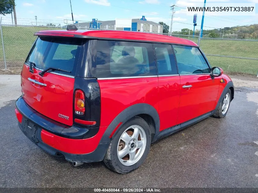 2009 Mini Cooper Clubman VIN: WMWML33549TX33887 Lot: 40450044