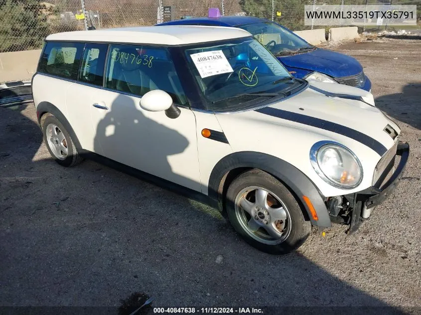 2009 Mini Cooper Clubman VIN: WMWML33519TX35791 Lot: 40847638