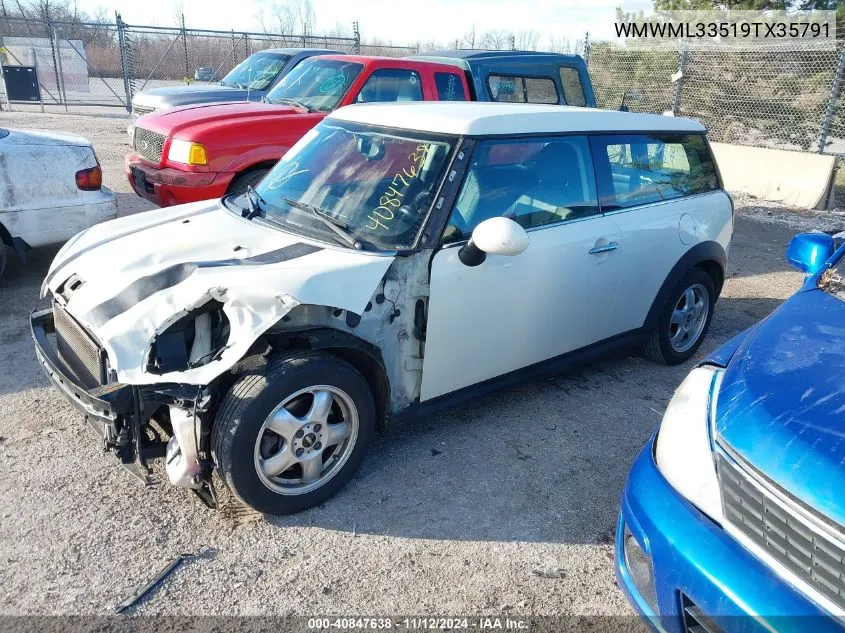 2009 Mini Cooper Clubman VIN: WMWML33519TX35791 Lot: 40847638