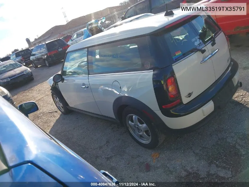 2009 Mini Cooper Clubman VIN: WMWML33519TX35791 Lot: 40847638