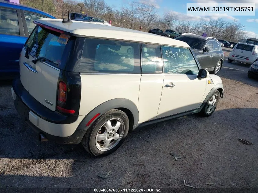 2009 Mini Cooper Clubman VIN: WMWML33519TX35791 Lot: 40847638