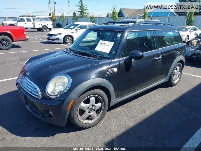 2010 Mini Cooper Clubman VIN: WMWML3C52ATX38963 Lot: 40176533