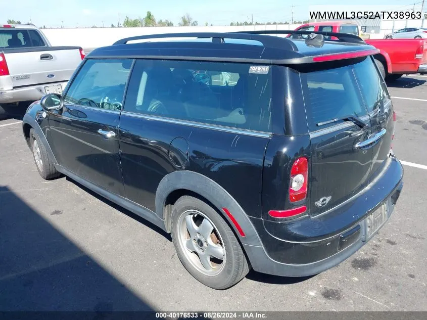 2010 Mini Cooper Clubman VIN: WMWML3C52ATX38963 Lot: 40176533