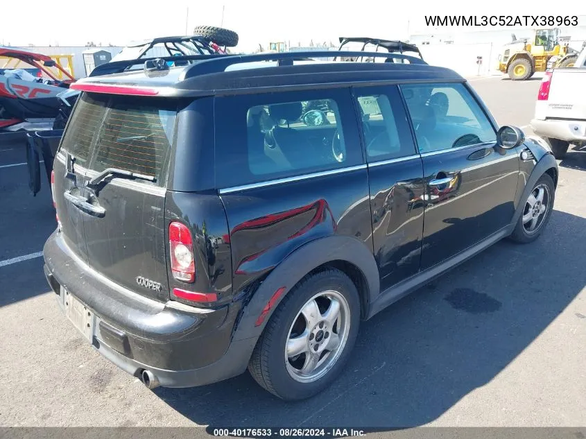 2010 Mini Cooper Clubman VIN: WMWML3C52ATX38963 Lot: 40176533