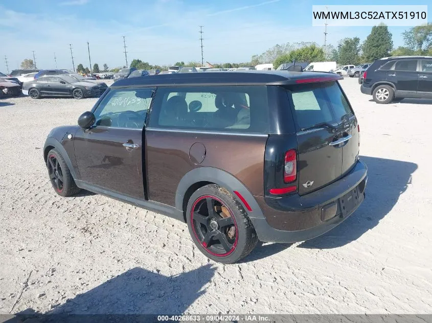 WMWML3C52ATX51910 2010 Mini Cooper Clubman Base (M6)