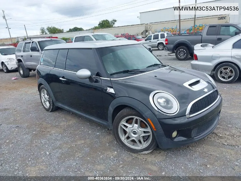 2010 Mini Cooper S Clubman VIN: WMWMM3C53ATP94536 Lot: 40363834