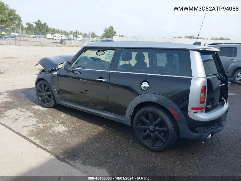 2010 Mini Cooper S Clubman VIN: WMWMM3C52ATP94088 Lot: 40456850