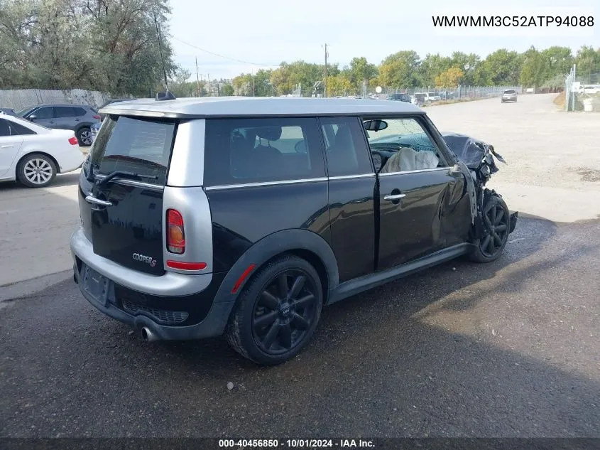 2010 Mini Cooper S Clubman VIN: WMWMM3C52ATP94088 Lot: 40456850