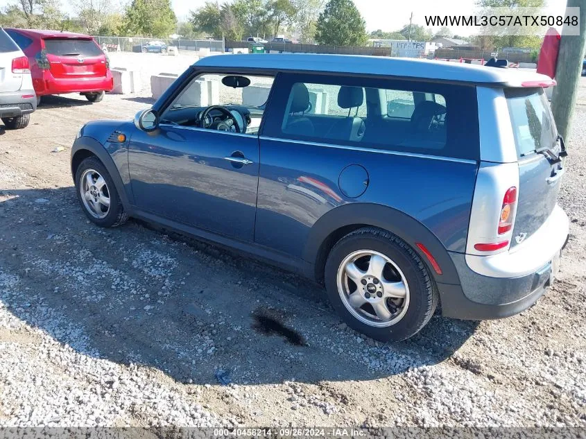 2010 Mini Cooper Clubman VIN: WMWML3C57ATX50848 Lot: 40458214