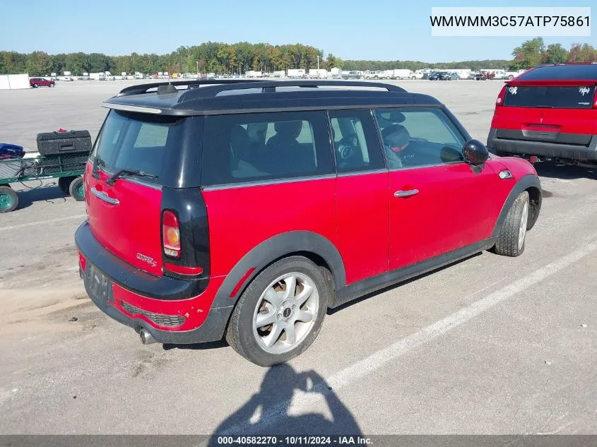 2010 Mini Cooper S Clubman VIN: WMWMM3C57ATP75861 Lot: 40582270