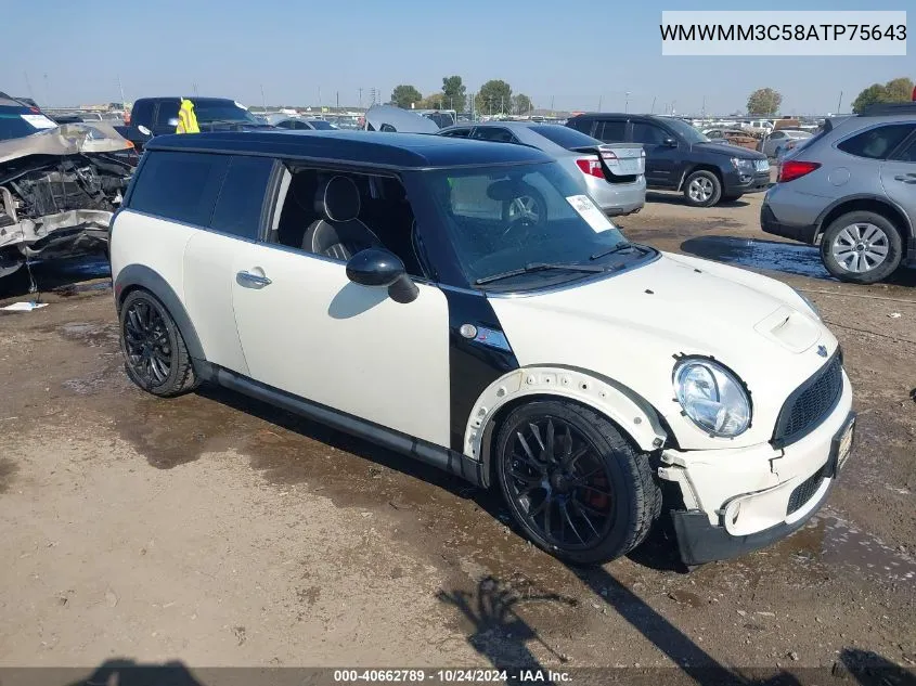 2010 Mini Cooper S Clubman VIN: WMWMM3C58ATP75643 Lot: 40662789