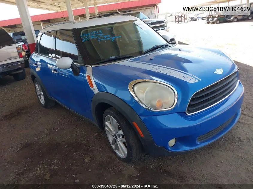 2011 Mini Cooper Countryman VIN: WMWZB3C51BWH94629 Lot: 39643725