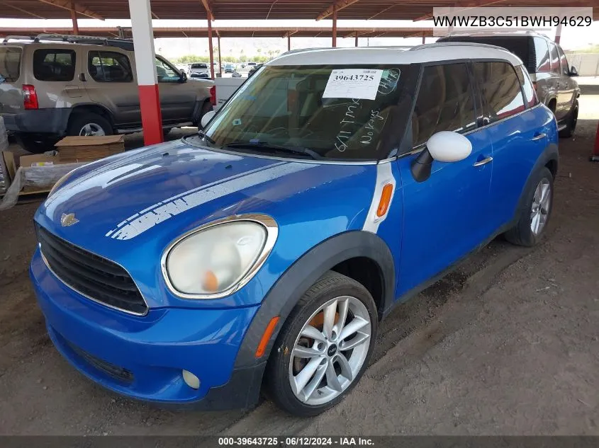 WMWZB3C51BWH94629 2011 Mini Cooper Countryman