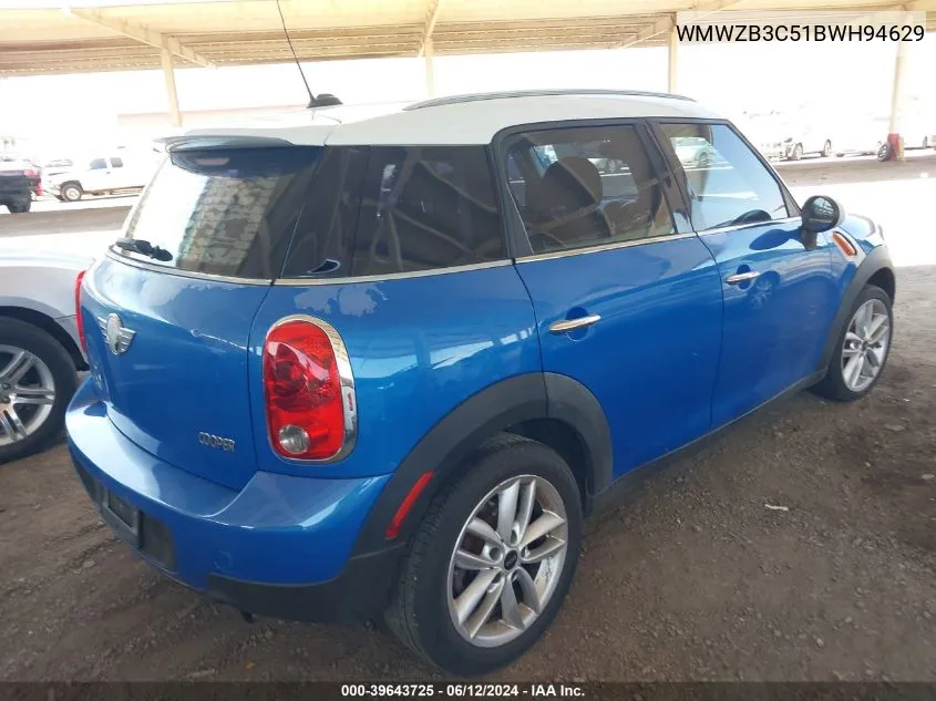 WMWZB3C51BWH94629 2011 Mini Cooper Countryman