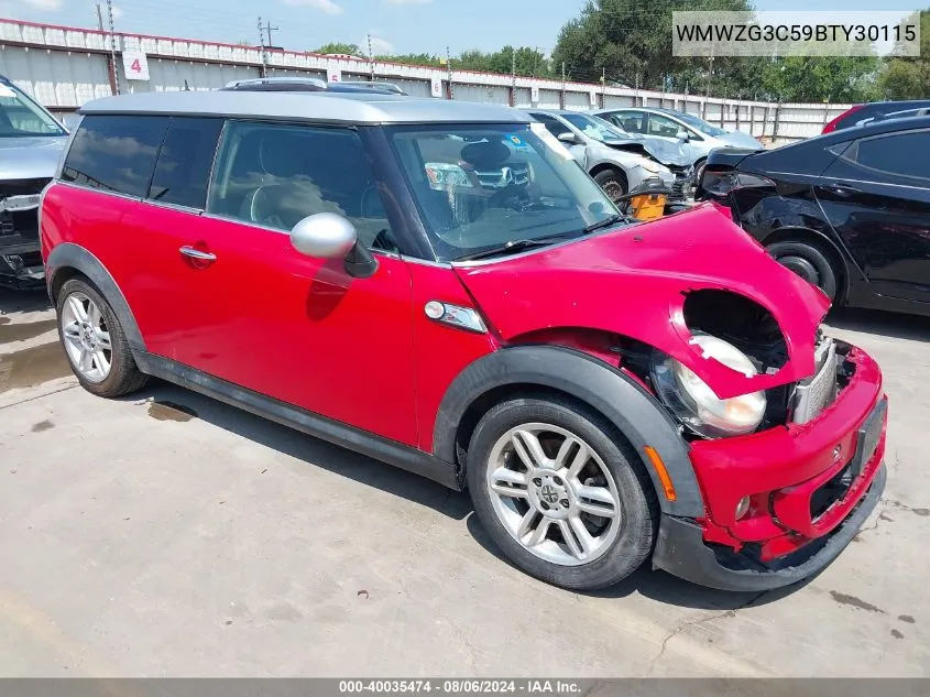 2011 Mini Cooper S Clubman VIN: WMWZG3C59BTY30115 Lot: 40035474