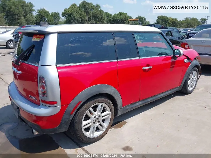 2011 Mini Cooper S Clubman VIN: WMWZG3C59BTY30115 Lot: 40035474