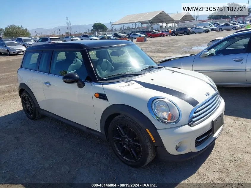 2011 Mini Cooper Clubman VIN: WMWZF3C57BT187721 Lot: 40146884