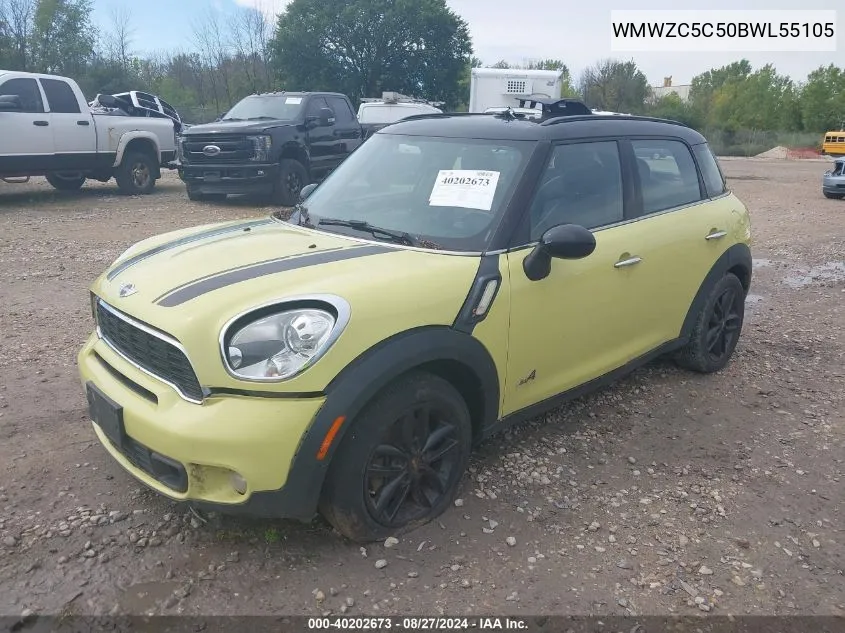 2011 Mini Cooper S Countryman VIN: WMWZC5C50BWL55105 Lot: 40202673