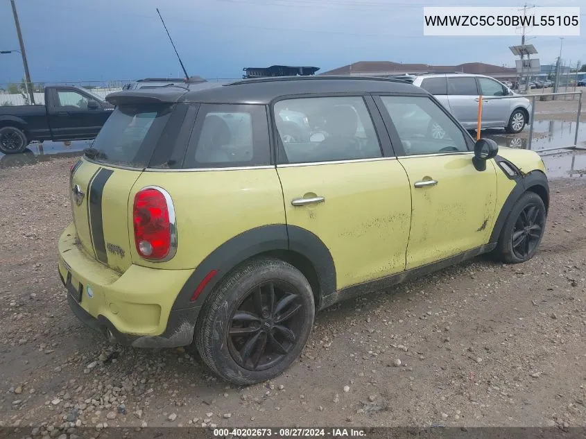 2011 Mini Cooper S Countryman VIN: WMWZC5C50BWL55105 Lot: 40202673