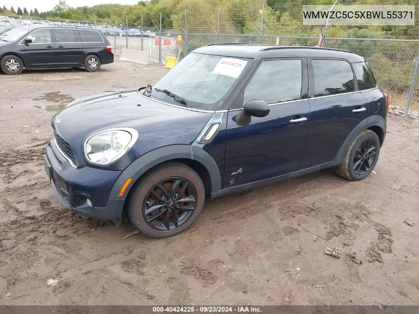 2011 Mini Cooper S Countryman VIN: WMWZC5C5XBWL55371 Lot: 40424225