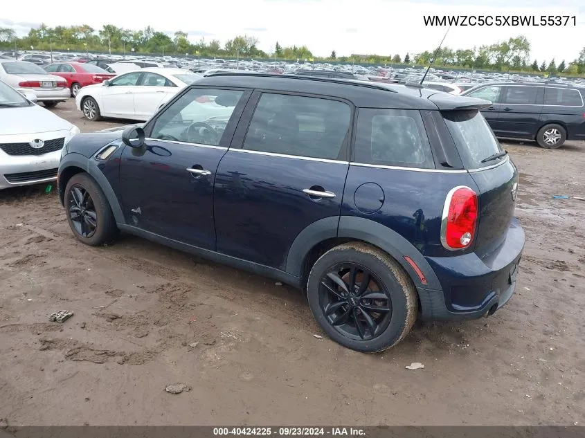 2011 Mini Cooper S Countryman VIN: WMWZC5C5XBWL55371 Lot: 40734496