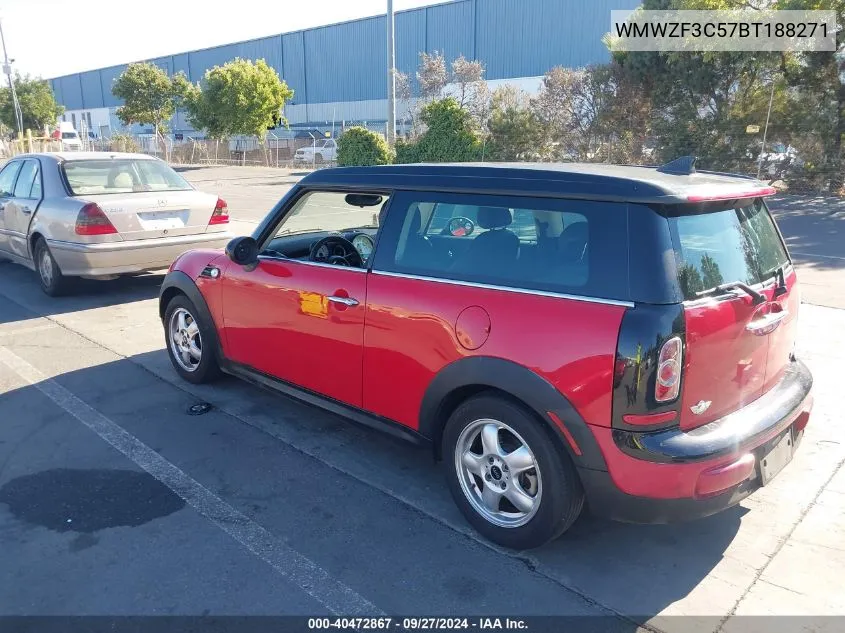 2011 Mini Cooper Clubman VIN: WMWZF3C57BT188271 Lot: 40472867