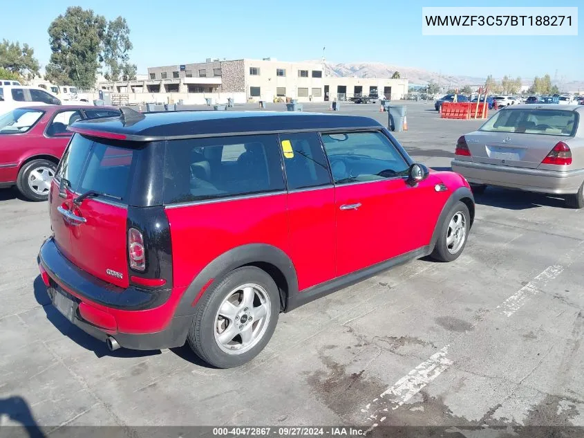 2011 Mini Cooper Clubman VIN: WMWZF3C57BT188271 Lot: 40472867