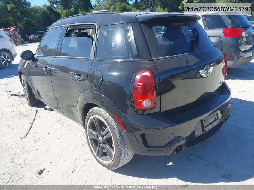 2011 Mini Cooper S Countryman VIN: WMWZC3C56BWM25792 Lot: 40557215