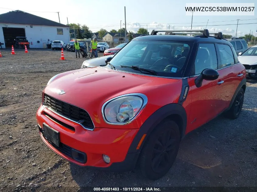 2011 Mini Cooper S Countryman VIN: WMWZC5C53BWM10257 Lot: 40581483