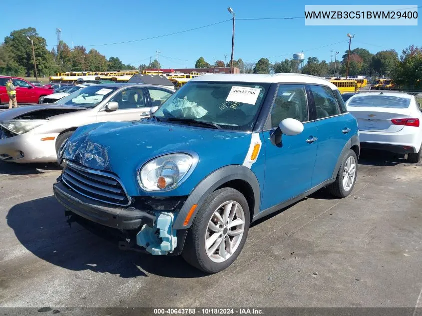 2011 Mini Cooper Countryman VIN: WMWZB3C51BWM29400 Lot: 40643788