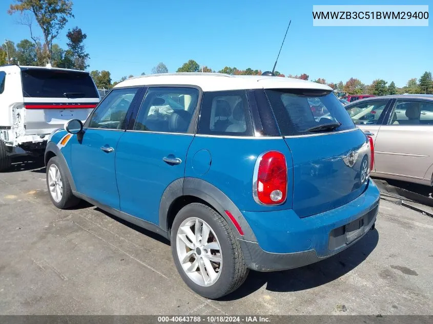 2011 Mini Cooper Countryman VIN: WMWZB3C51BWM29400 Lot: 40643788