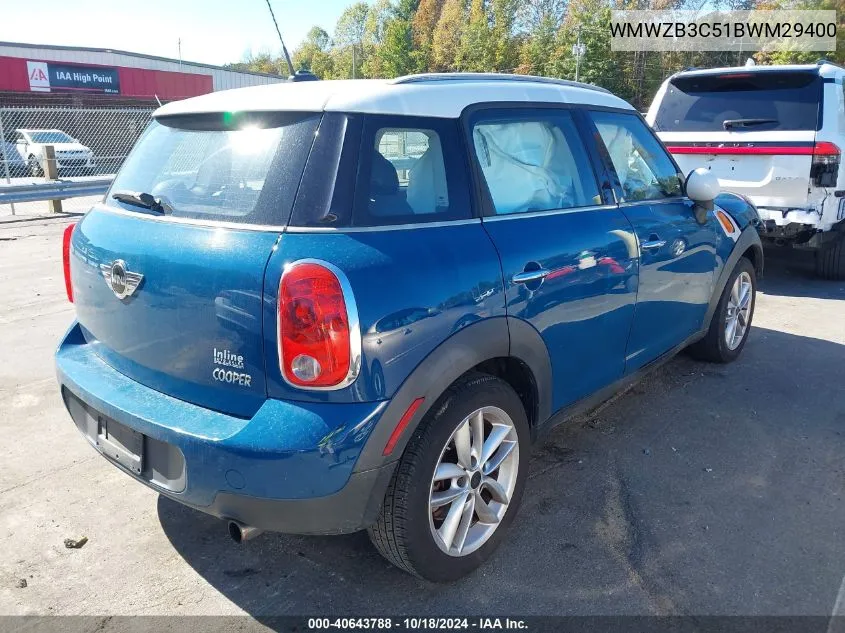 2011 Mini Cooper Countryman VIN: WMWZB3C51BWM29400 Lot: 40643788