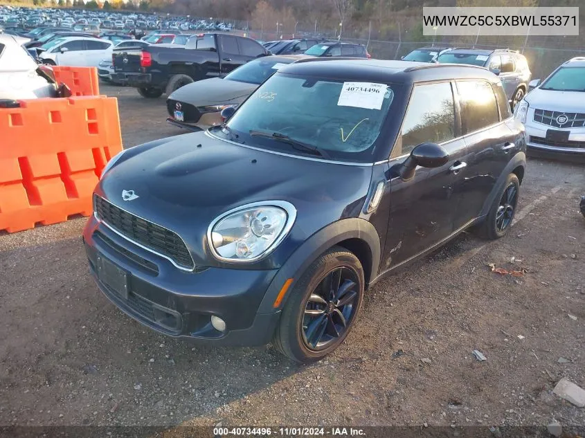 2011 Mini Cooper S Countryman VIN: WMWZC5C5XBWL55371 Lot: 40734496