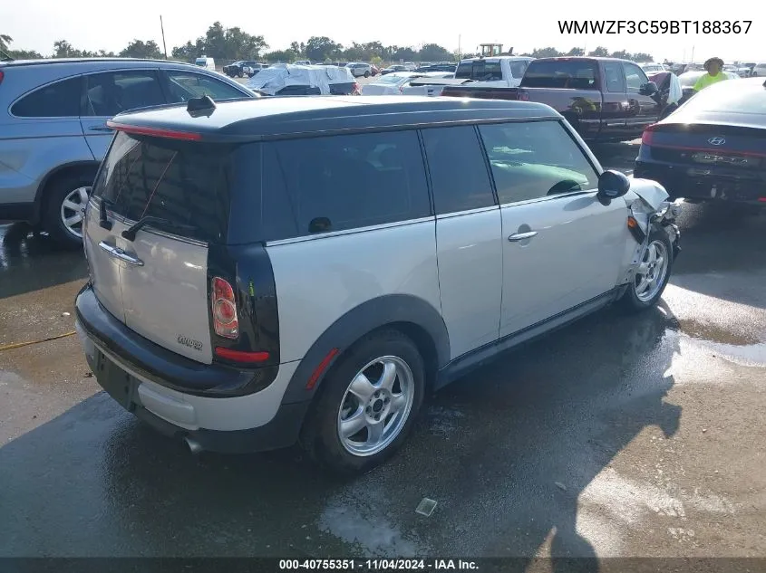 2011 Mini Cooper Clubman VIN: WMWZF3C59BT188367 Lot: 40755351