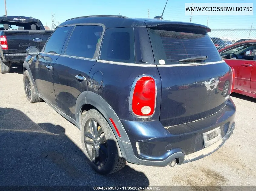 2011 Mini Cooper S Countryman VIN: WMWZC3C55BWL80750 Lot: 40769573