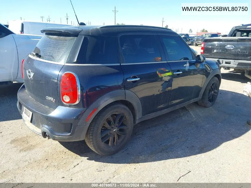 2011 Mini Cooper S Countryman VIN: WMWZC3C55BWL80750 Lot: 40769573