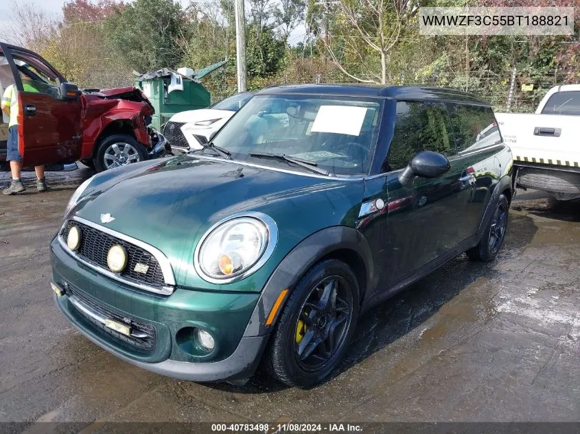 2011 Mini Cooper Clubman VIN: WMWZF3C55BT188821 Lot: 40783498