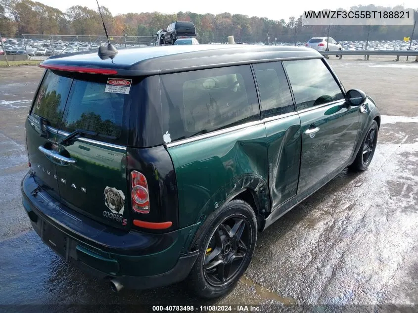 2011 Mini Cooper Clubman VIN: WMWZF3C55BT188821 Lot: 40783498