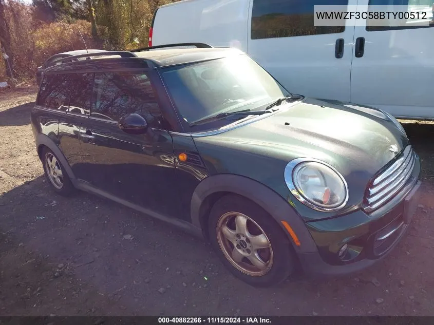 2011 Mini Cooper Clubman VIN: WMWZF3C58BTY00512 Lot: 40882266