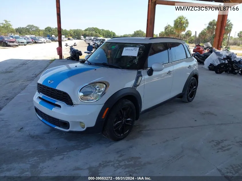 2012 Mini Cooper S Countryman VIN: WMWZC3C57CWL87166 Lot: 39553272