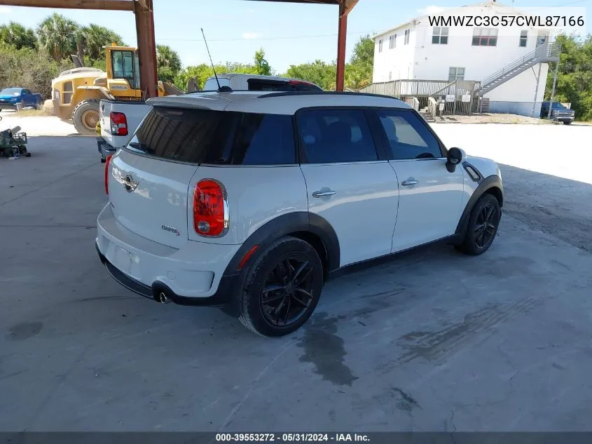 2012 Mini Cooper S Countryman VIN: WMWZC3C57CWL87166 Lot: 39553272