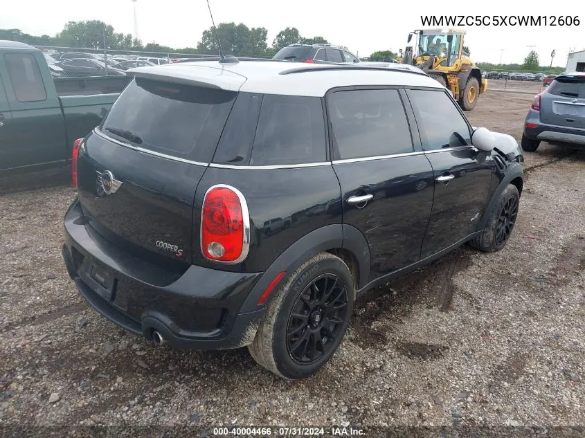 2012 Mini Cooper S Countryman VIN: WMWZC5C5XCWM12606 Lot: 40004466