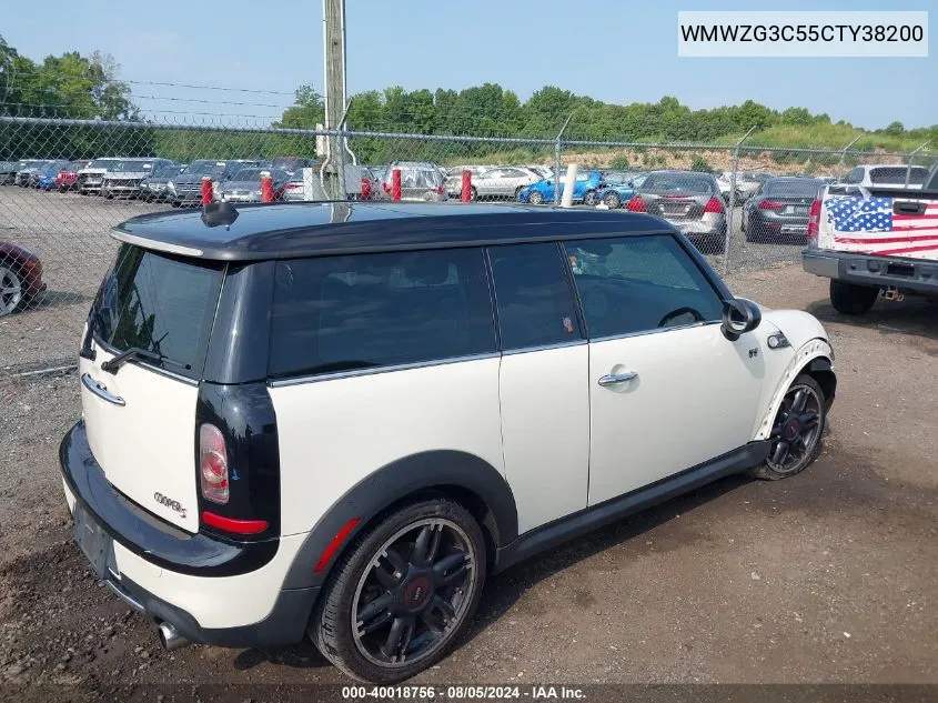 2012 Mini Cooper S Clubman VIN: WMWZG3C55CTY38200 Lot: 40018756