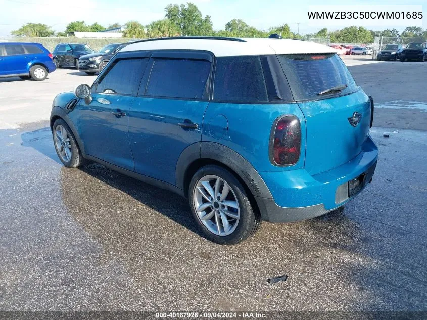 2012 Mini Cooper Countryman VIN: WMWZB3C50CWM01685 Lot: 40187926