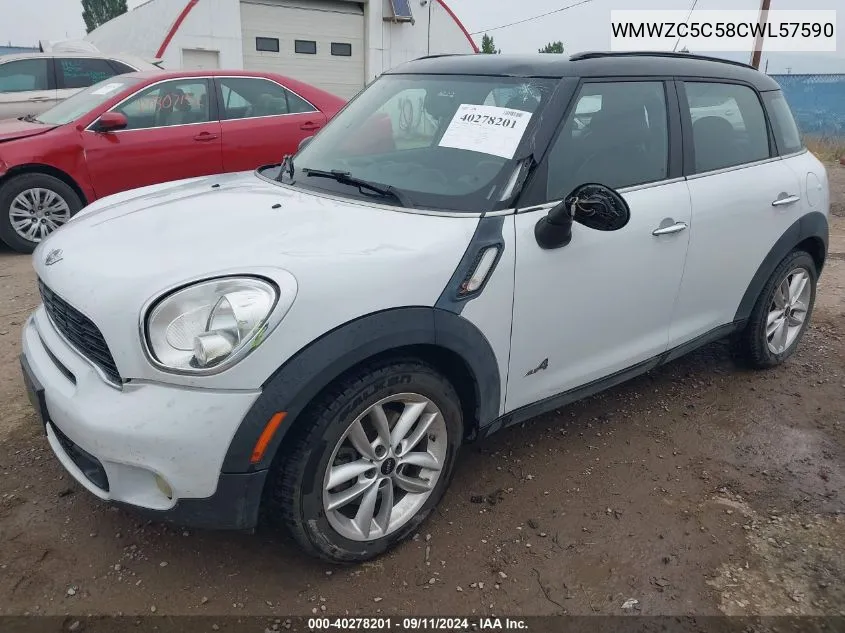 2012 Mini Cooper S Countryman VIN: WMWZC5C58CWL57590 Lot: 40278201