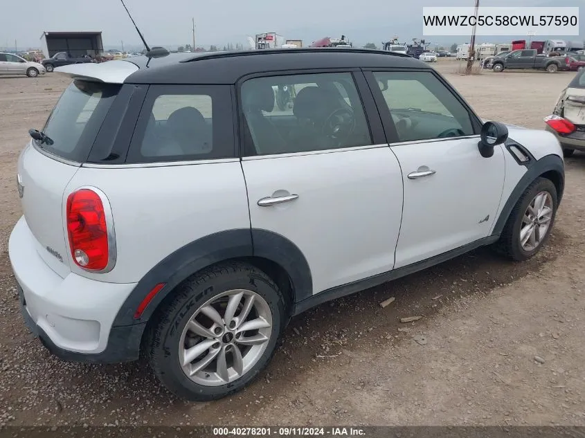 2012 Mini Cooper S Countryman VIN: WMWZC5C58CWL57590 Lot: 40278201