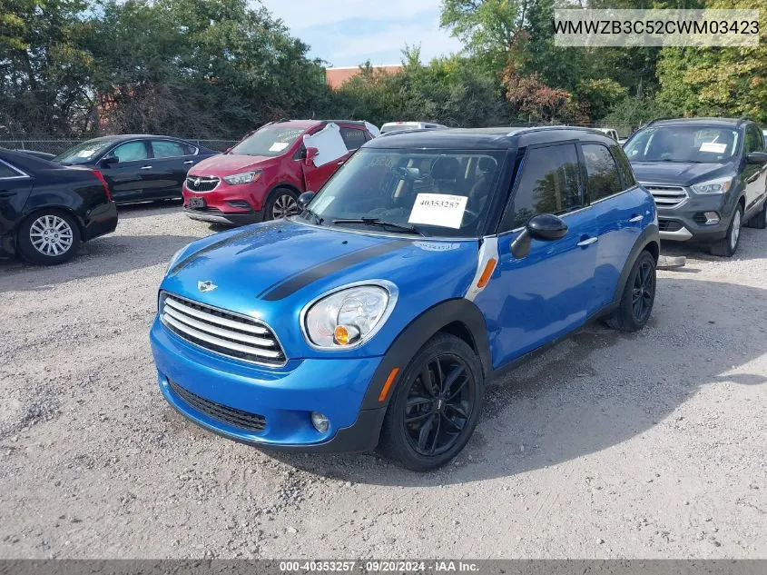 2012 Mini Cooper Countryman VIN: WMWZB3C52CWM03423 Lot: 40353257