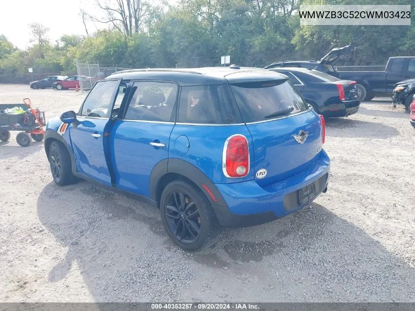 WMWZB3C52CWM03423 2012 Mini Cooper Countryman