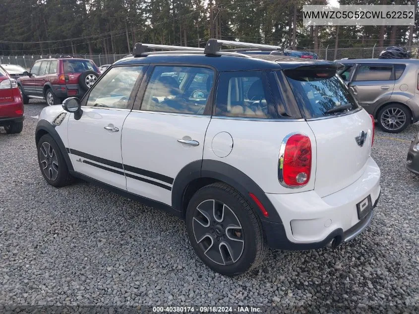 2012 Mini Cooper S Countryman VIN: WMWZC5C52CWL62252 Lot: 40380174